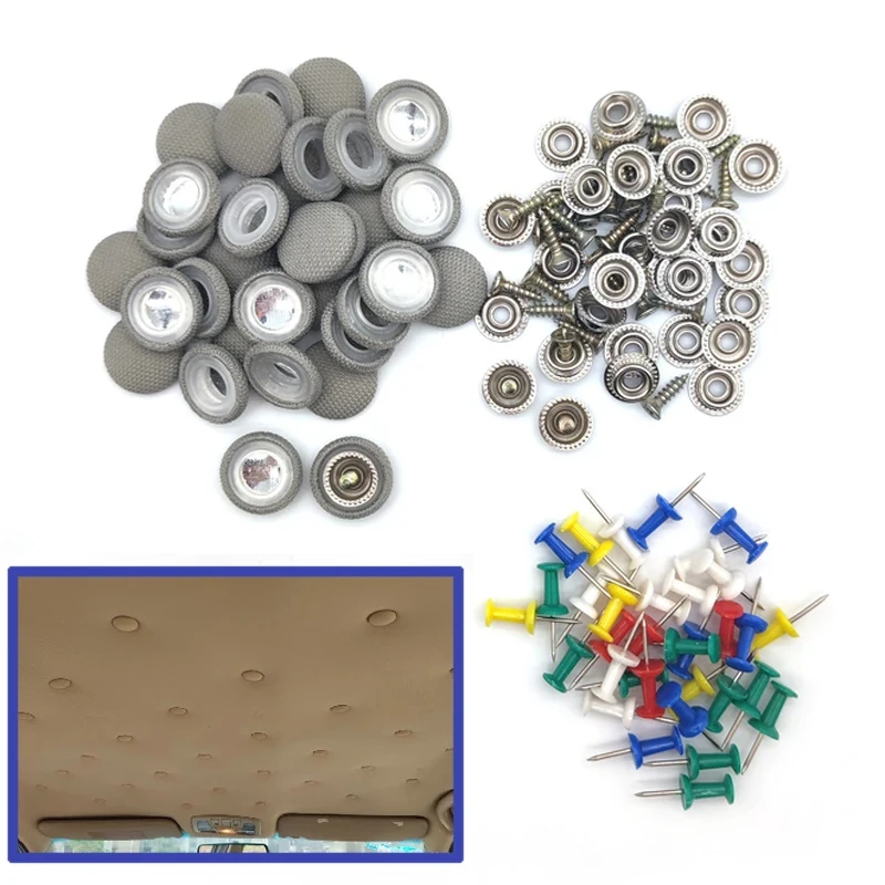 

30Pcs Car Interior Ceiling Cloth Fixing Screw Car Roof Fixed Buckle Snap Rivets Retainer Automotive Headliner Repair Button