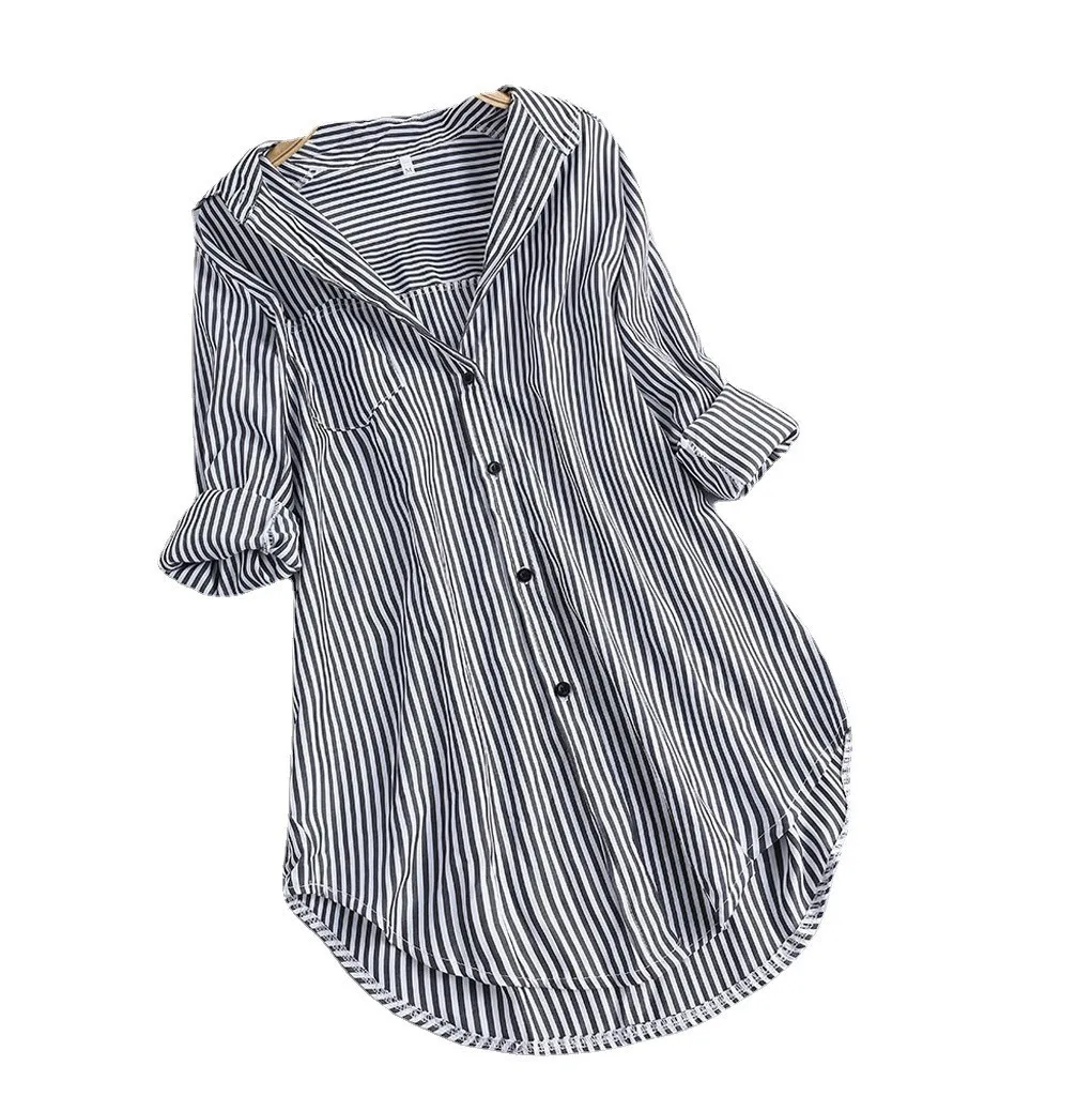 Striped Muslim Women's Blouse - close-up view