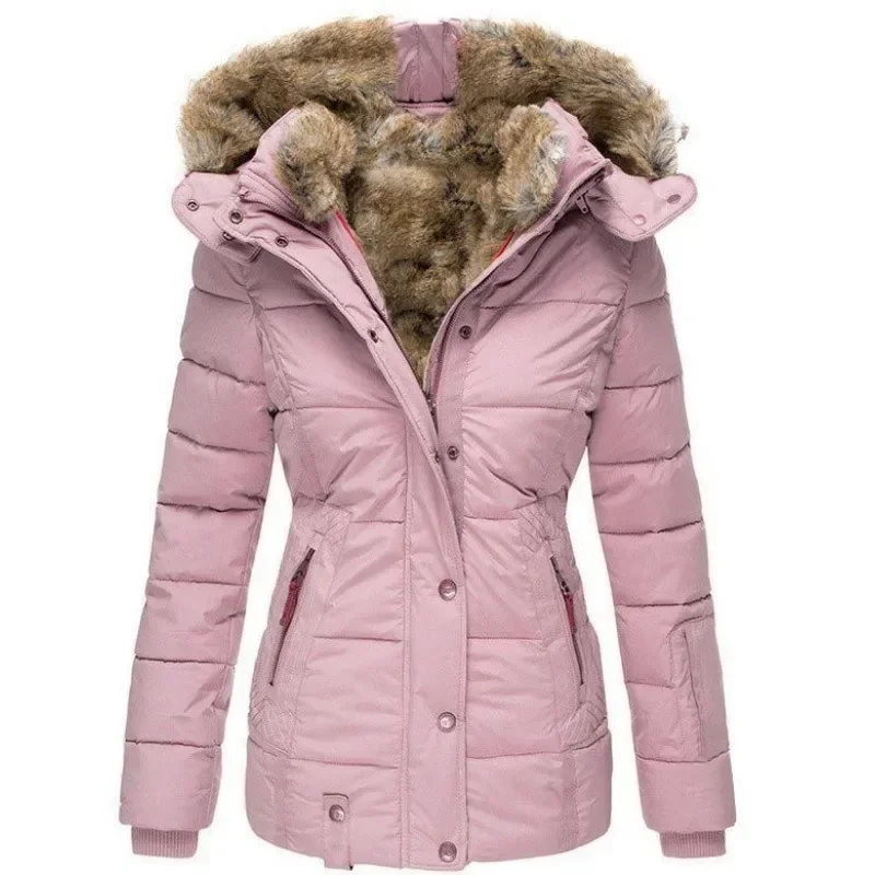 Winter Hooded Jacket 2024 Women Warm Thickening Fur Coats Overcoat Winter Womens Parka Casual Outwear Military Hooded Coat