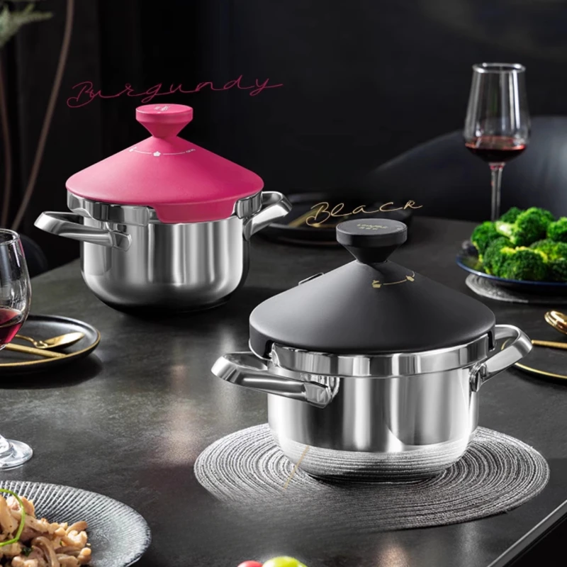 

304 Stainless Steel Multi-Layer Pressure Cooker with 12-Safety Lock System Fast Cooking Rice Pot for High Altitude Durable