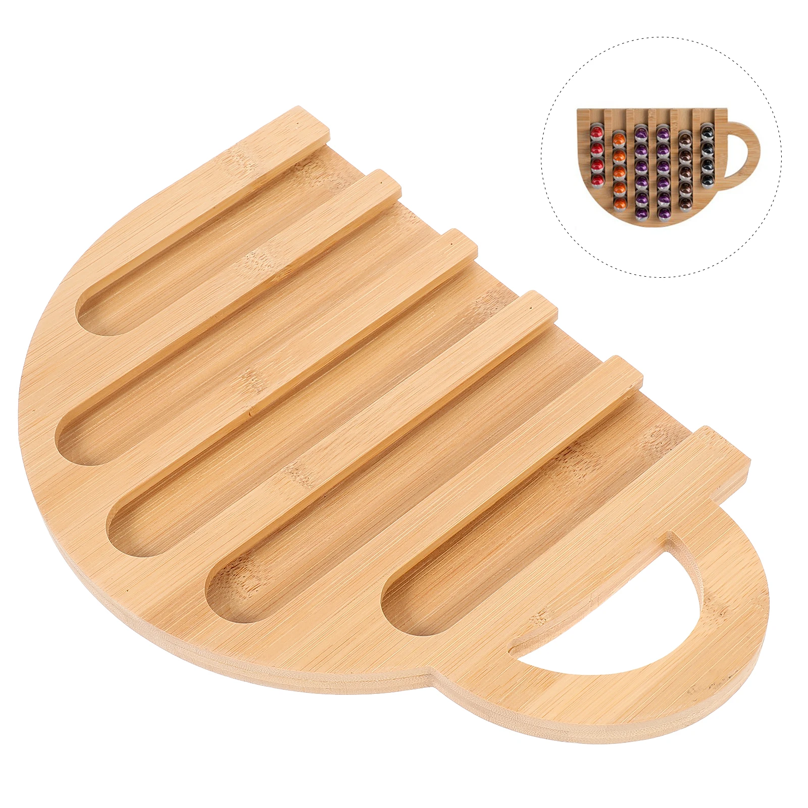

Wooden Coffee Capsule Holder Storage Rack Espresso Machine Office Home Use Vertical Design Mug ganizer