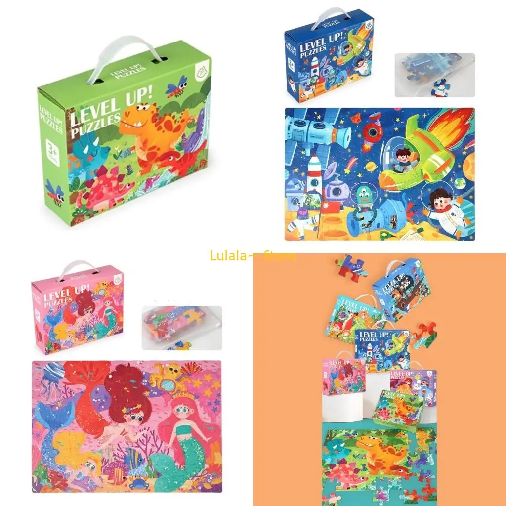 Y4QA 60Pcs Early Education Animal Puzzles Learning Playset Toy Set Educational Game