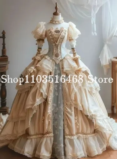 

Dreamy Champagne Belted Prom Dress Fluffy Victorian Tiered Column Pleated Party Gowns Ruffle Tulle Vestido De Noche Customised