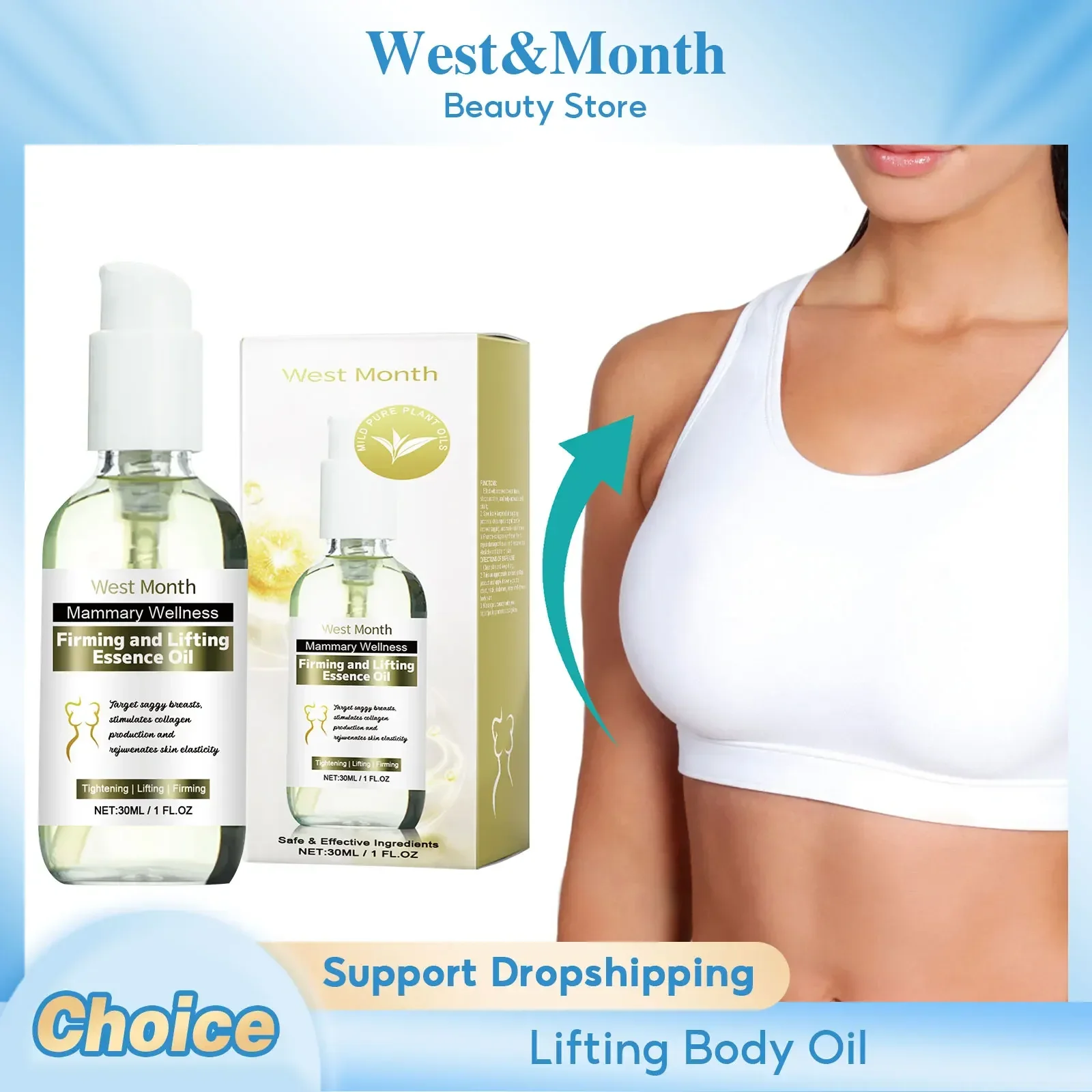 

Укрепляющее масло для груди, антицеллюлитное подтягивающее лифтинг груди, живот, формирование талии, увеличение эластичности кожи, массаж тела, эфирное масло