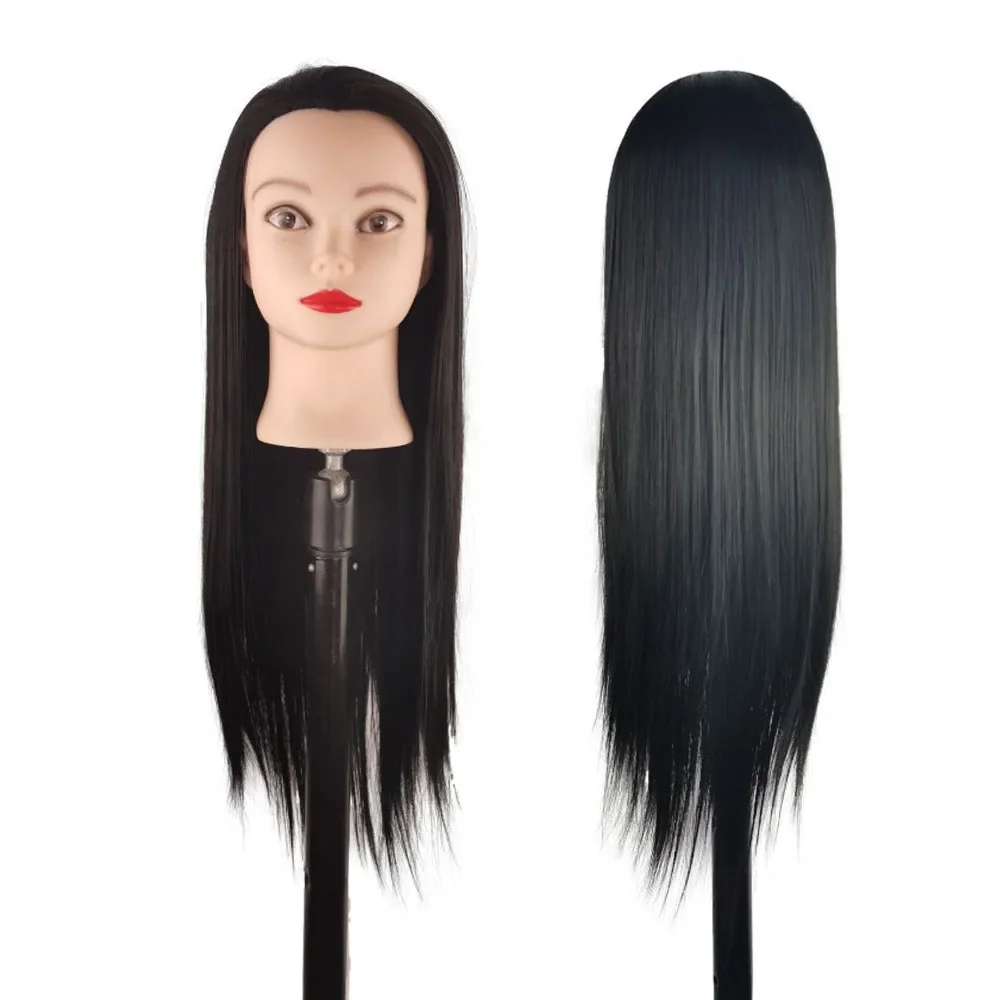 Hairdressing Training Mannequins Head For Makeup 60cm Straight Hair braiding Practice Salon Head Hairdresser Styling Tools