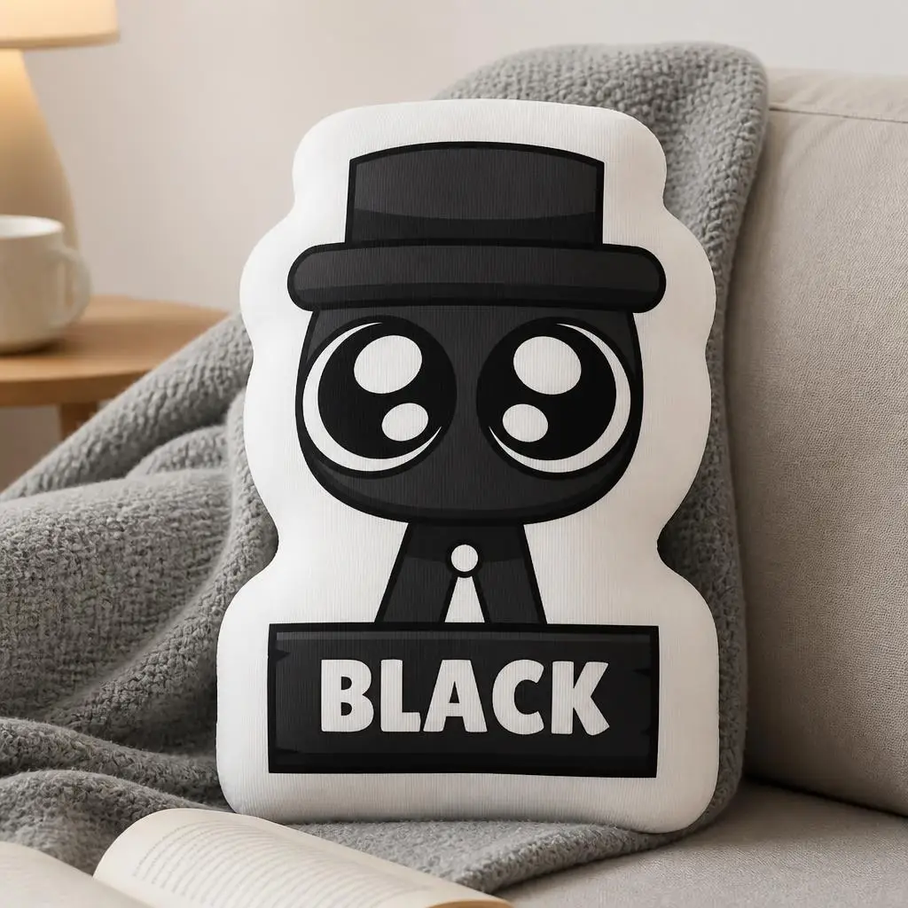 Sprunkies Black Cushion Irregular Stuffed Throw Pillow Home Decor Gift Sofa Bed