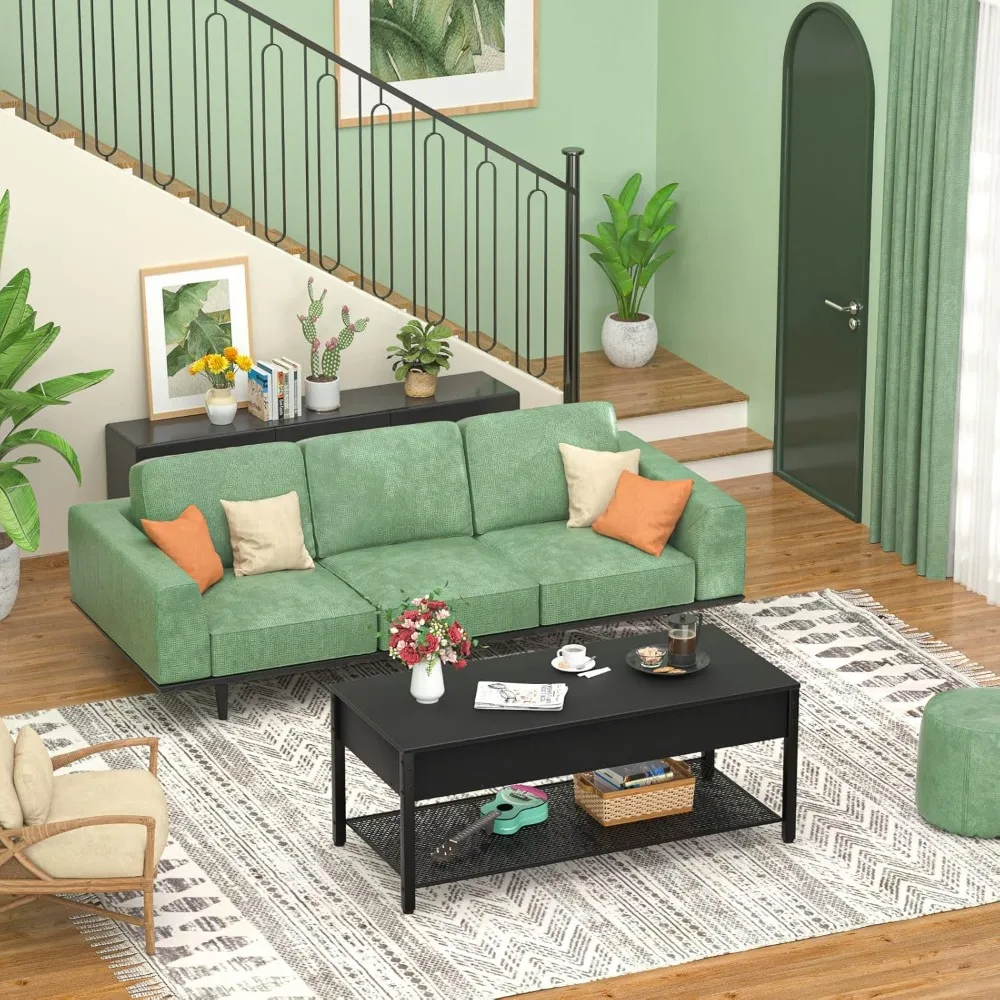 Modern Storage Coffee Table with Lift Top and Hidden Compartment for Living Room