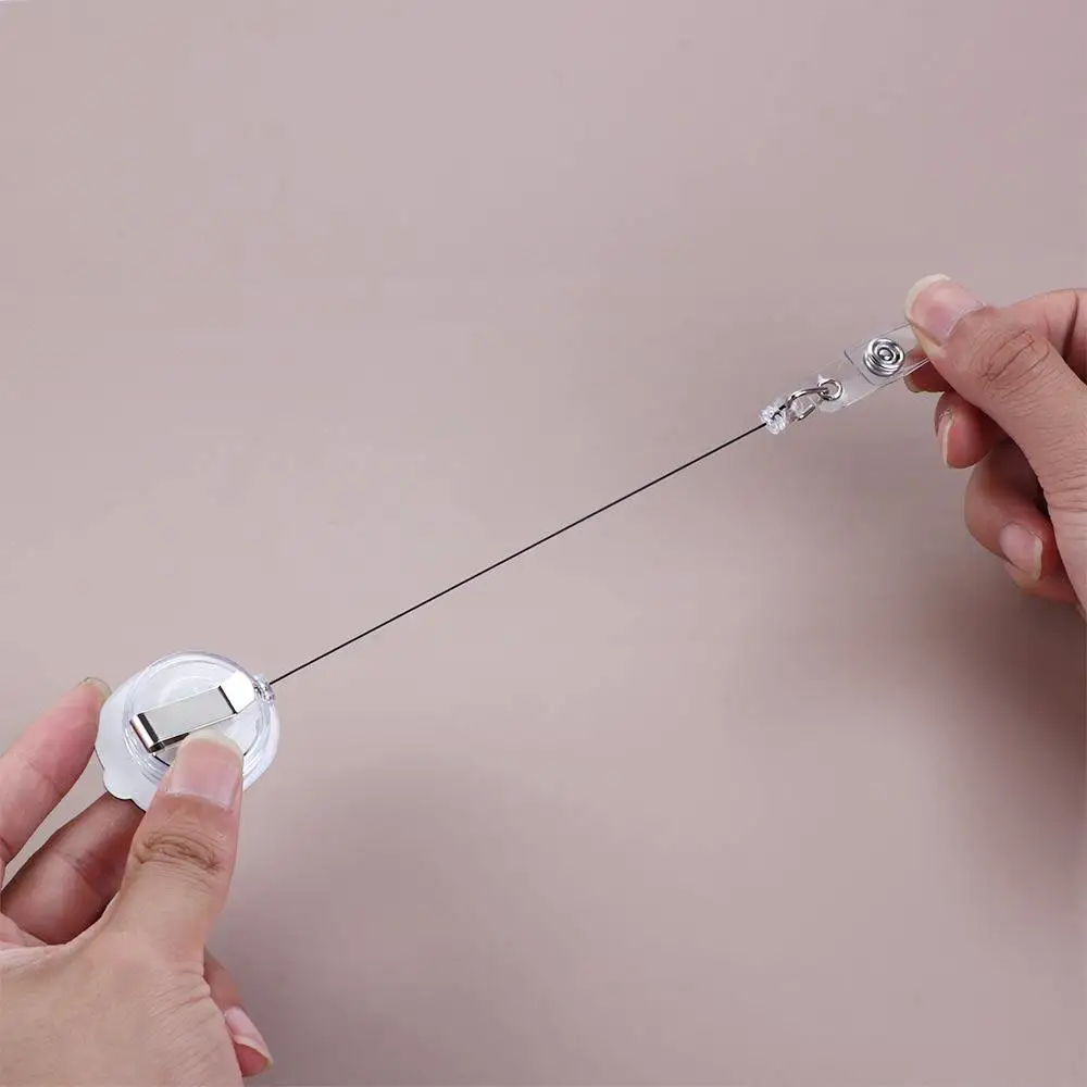 

Korea Flowers Candy Color Acrylic Student Cartoon Reel Clip Badge Holder ID Card Clips Name Card Holder Retractable Badge Reel