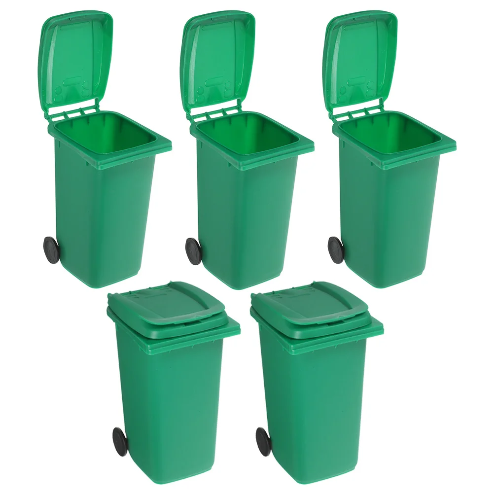 5pcs Multi-function Mini Desktop Trash Can Desktop Waste Bucket Office Table Waste Can