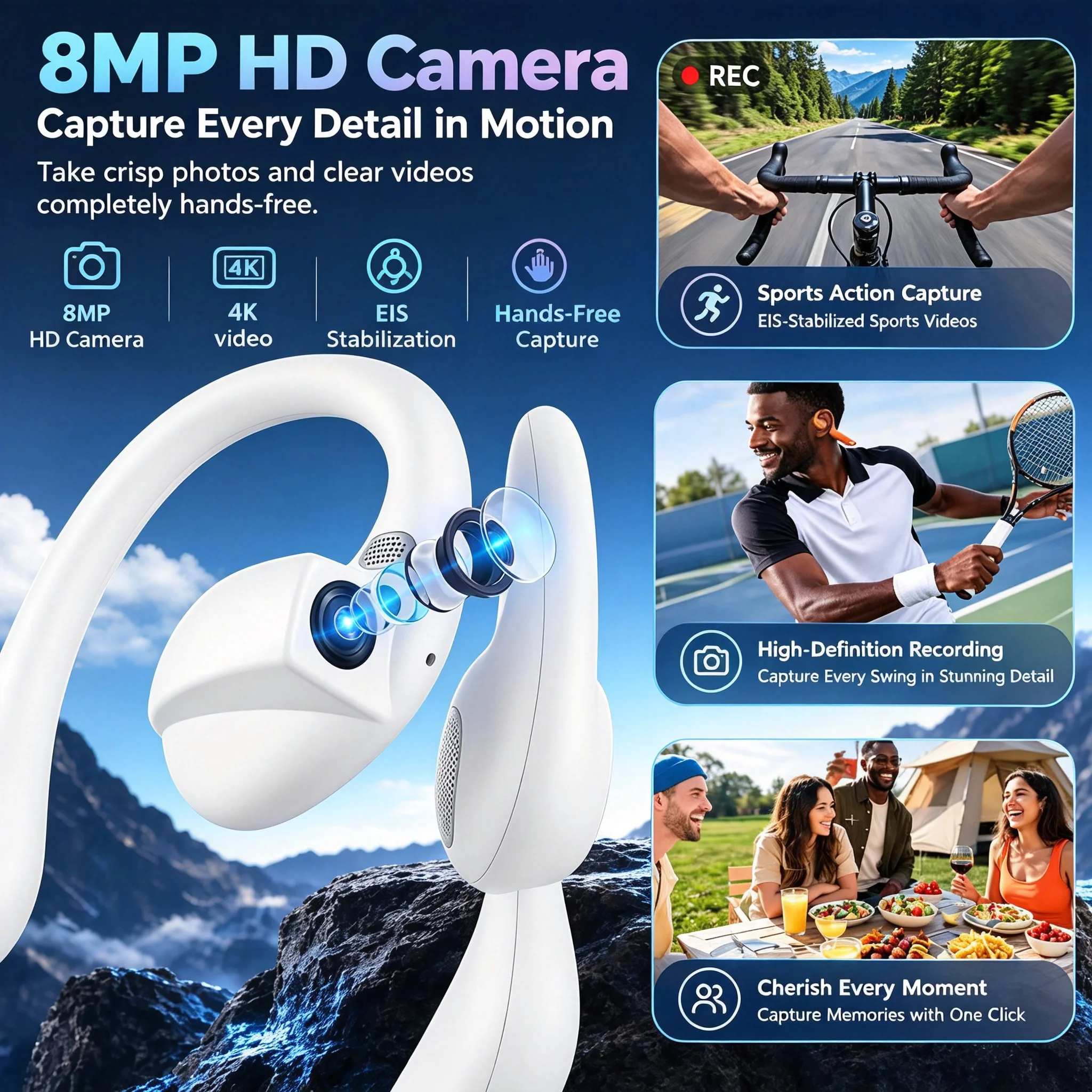 Hot Sale Ai Camera Earbuds 108 - Wireless Charger recension och pris