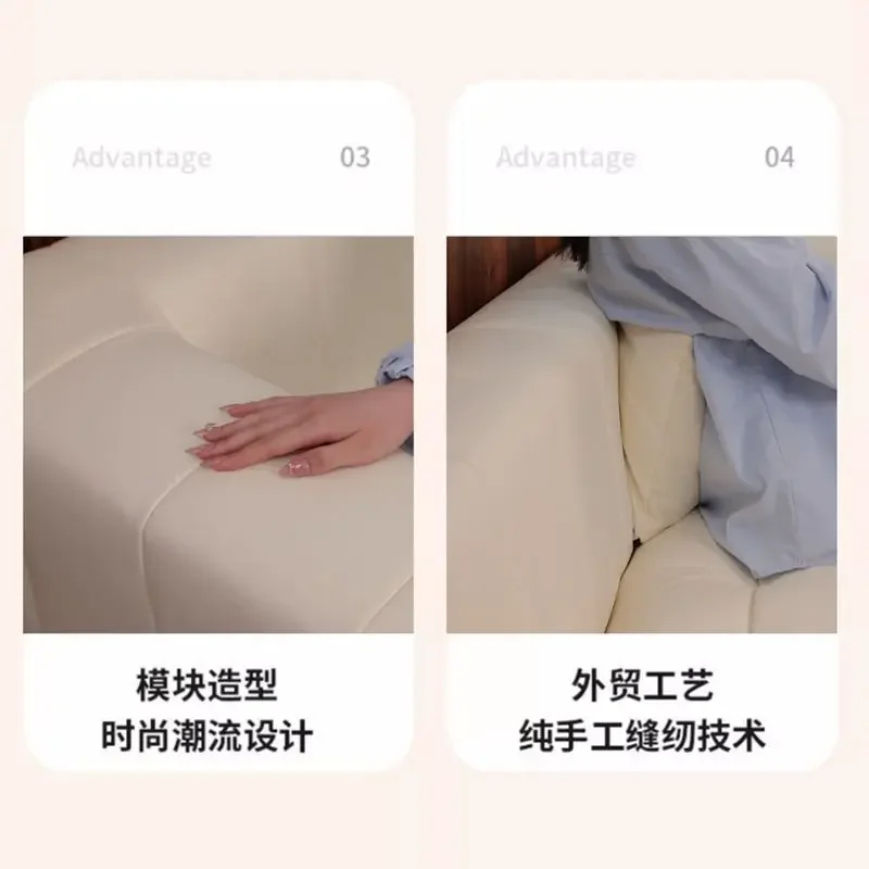 أريكة منزلية حديثة إسكندنافية فاخرة خفيفة، شقة صغيرة، غرفة معيشة بسيطة، أريكة مزدوجة #3