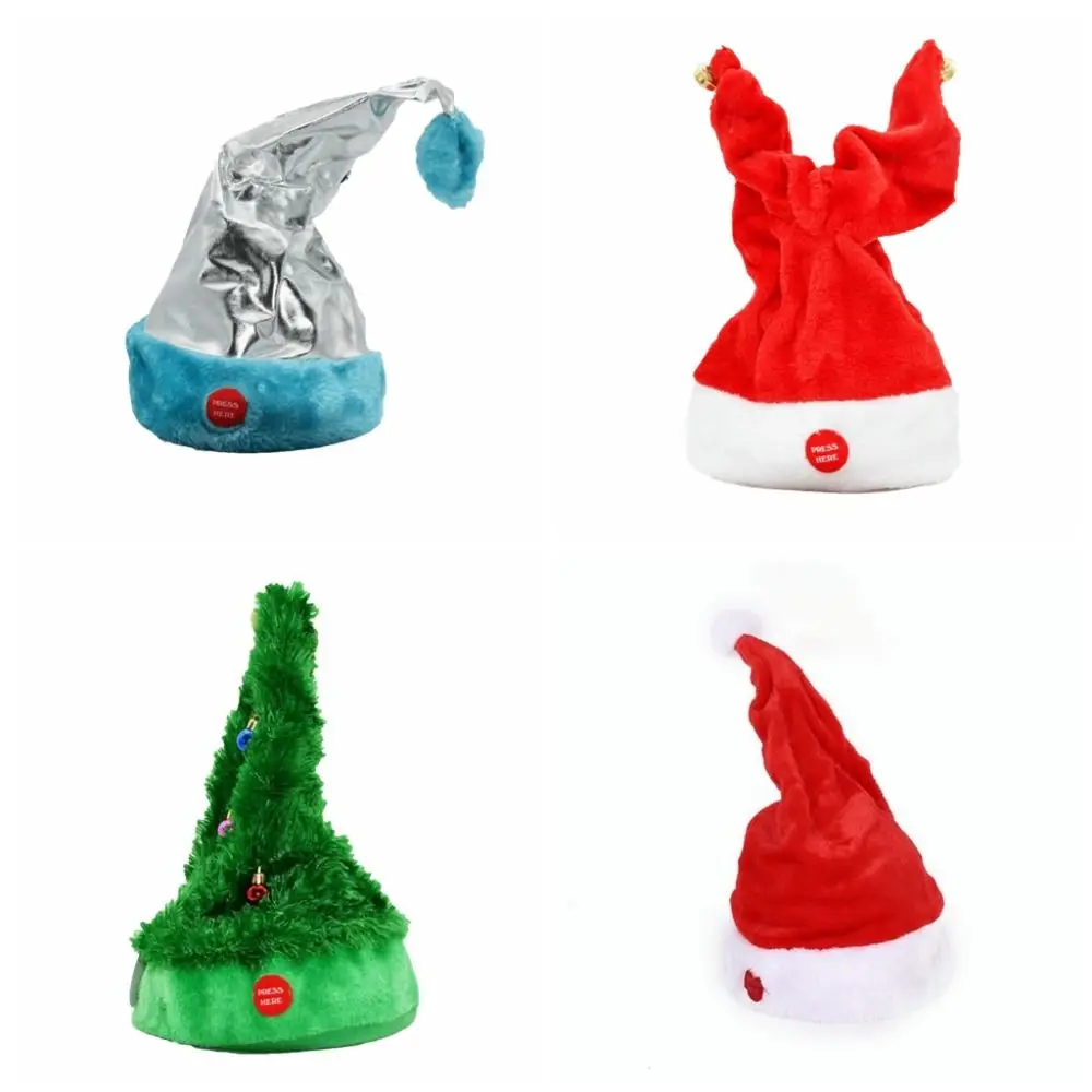 Music Playing Electric Swing Hat Christmas Decoration Swing Automatically Christmas Musical Toy Interesting Plush Material