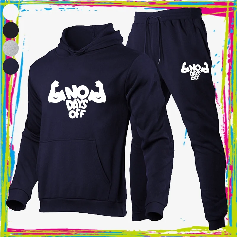 

New men's fitness men's sportswear long-sleeved hoodie + sports pants casual running clothes men's fitness clothing