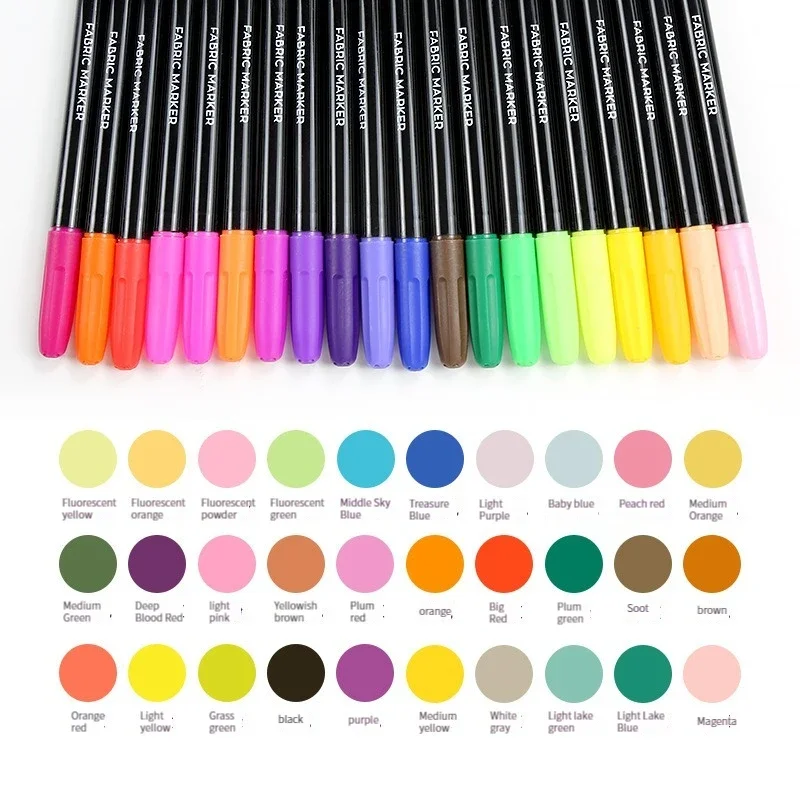 12 kleuren/set waterdichte kleurvaste stof textiel markeerstift permanente pen voor doe-het-zelf kleding kunst graffiti tekening schilderpen