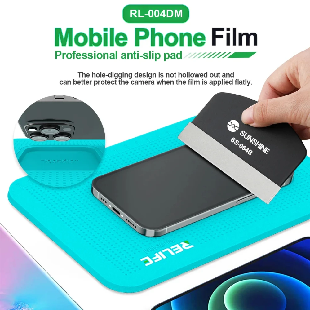 

RELIFE RL-004DM Профессиональная противоскользящая накладка, хорошая эластичность, защита камеры, без деформации, ремонтная пленка для ЖК-экрана телефона