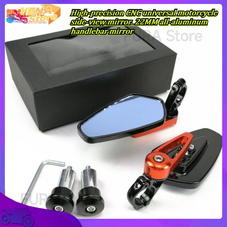 

Motorcycle rearview mirror High-precision CNC universal motorcycle side-view mirror 22MM all-aluminum handlebar mirror