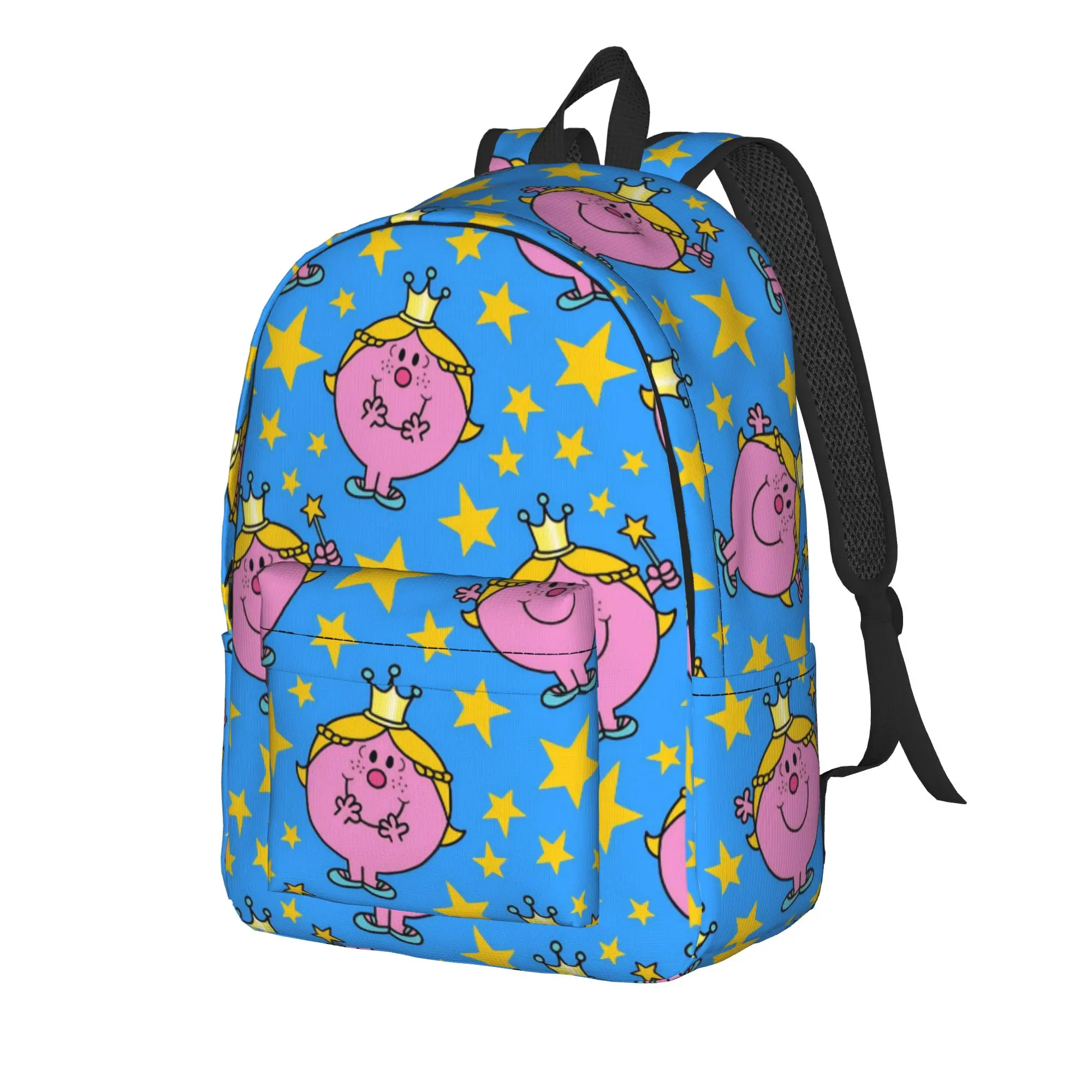 Cute M-Mr M-Men L-Little M-Miss Classical Backpack Outdoor High School Business Cartoon Daypack Laptop Shoulder Bag