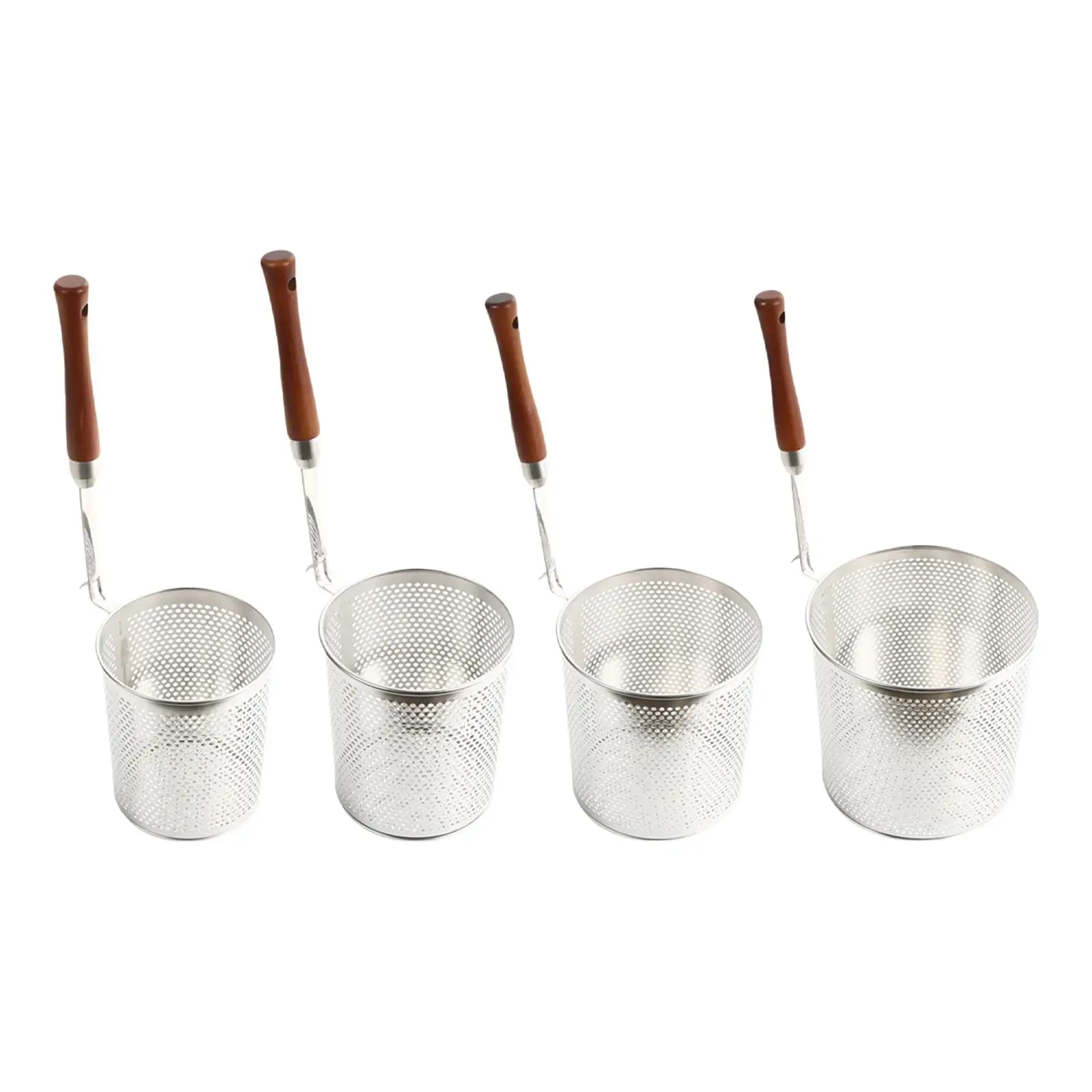 Mesh Food Strainer Food Dumpling Strainer Anti Scald Handle Sifter Pasta Boil Basket Frying Food Basket for Chips Onion Rings