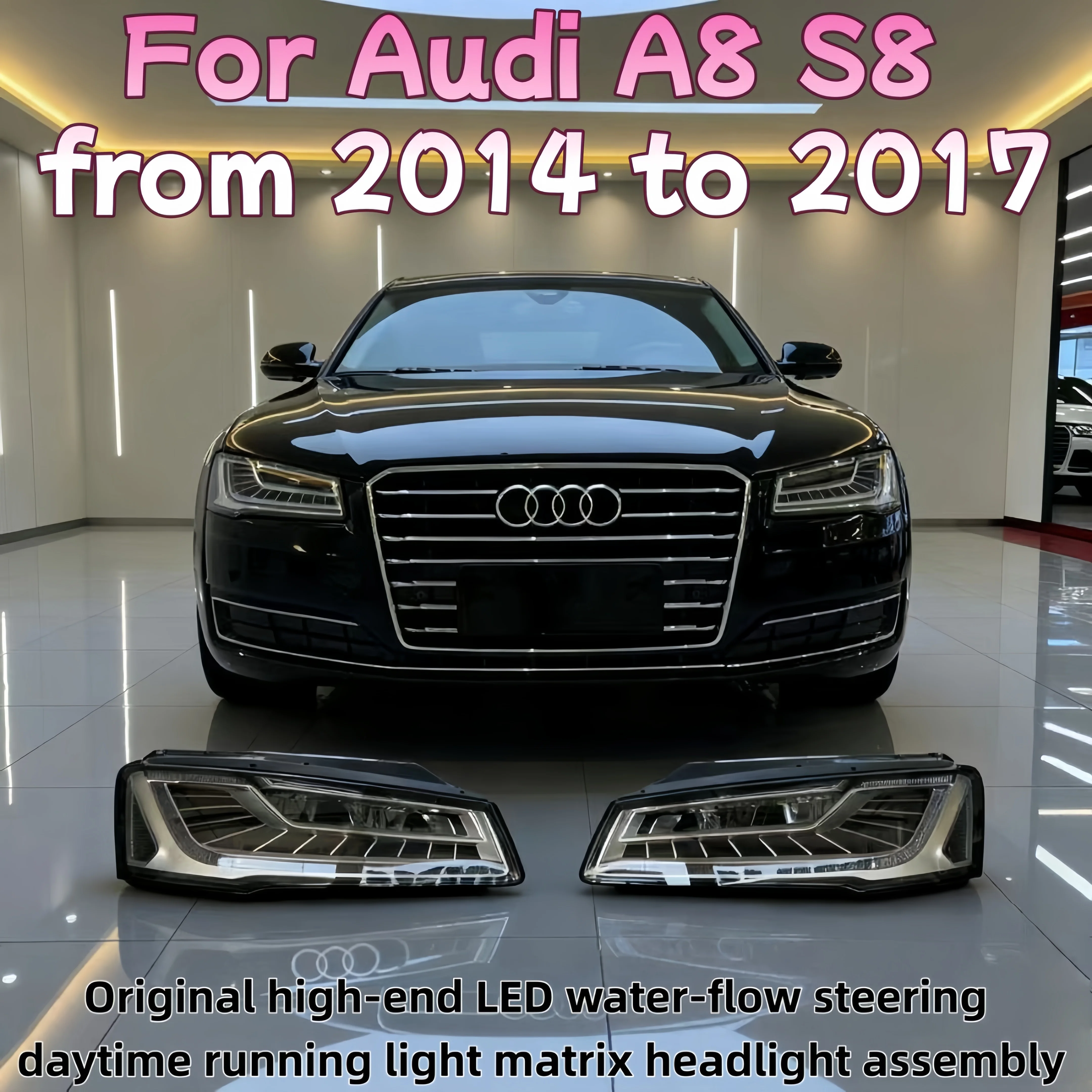 

Для моделей Audi A8 S8 2014-2017 оригинальные высококачественные светодиодные водяные ходовые огни матрицы в сборе plug and play
