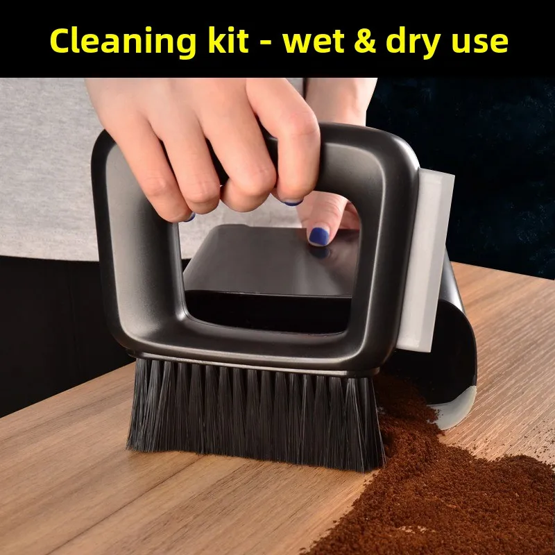 Drawer type coffee bar cleaning set, brush, practical countertop brush, dustpan, garbage wiping board, coffee painting