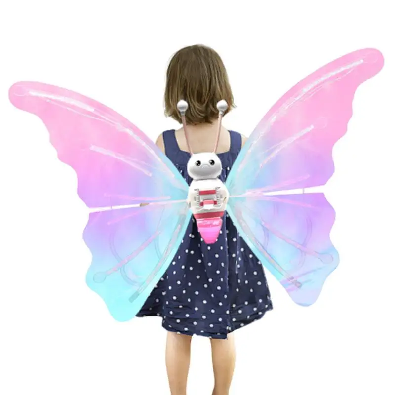 

Butterfly Light up Fairy Wings Bubble blowing & electric luminous moving butterfly wings flash elf fairy angel wing children toy