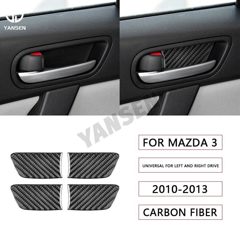 

Car Inner Door Bowl Decoration Cover Trim Carbon Fiber Sticker For Mazda 3 Axela 2010 2011 2012 2013 Car Interior Accessories