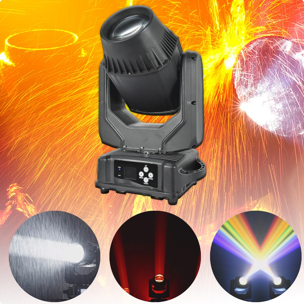 230W Waterproof Beam Moving Head Light IP65 DMX512 540° Rotation 15/23/32CH Dimming Strobe Focus for Concerts Events Theaters