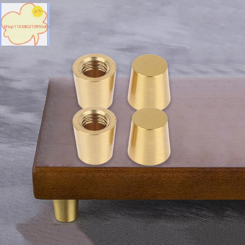 【HT】【HT】4PCS Brass Cutting Board Feet Chopping Board Stabilisers Non Slip Jewelry Box Board Display Tray Riser Feet
