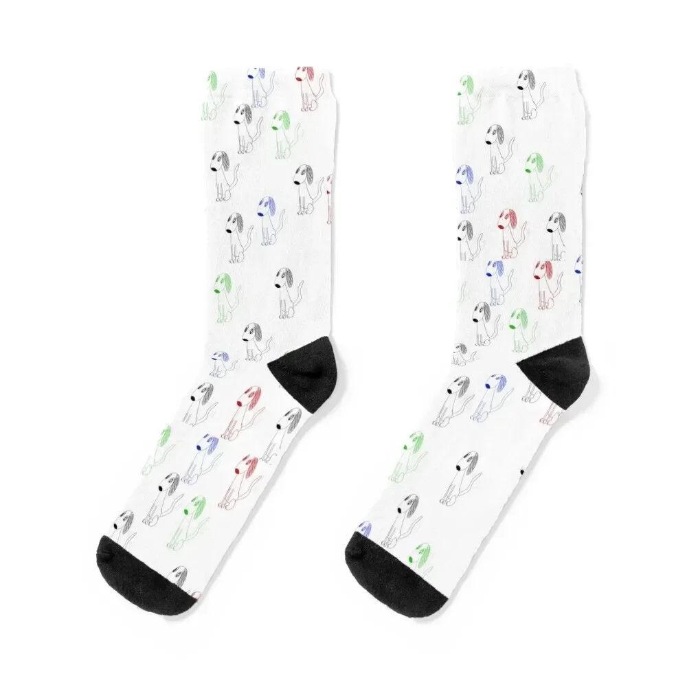 I Can't Draw Series: Dog Socks Run sports and leisure Socks Women's Men's