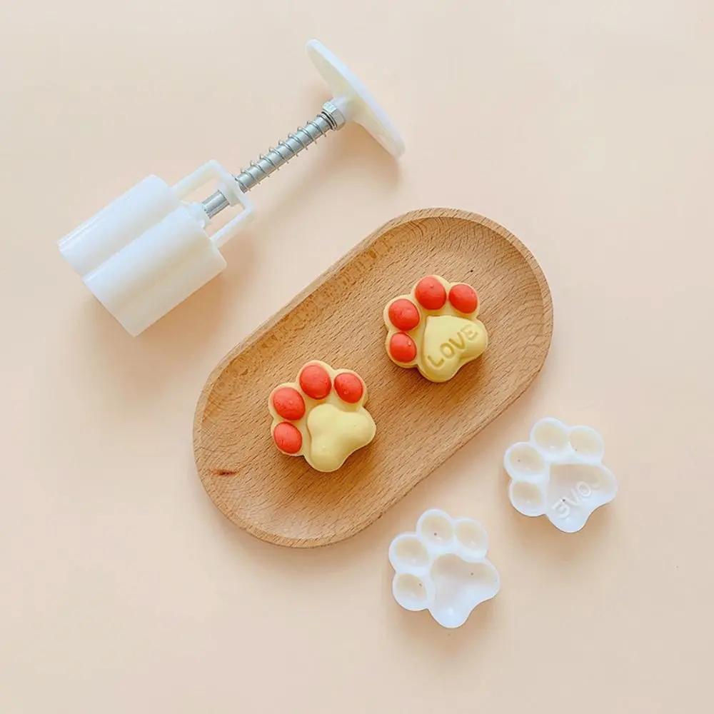 2 unids/set hogar fresa/ananas/forma de pata de gato molde de pastel de luna prensa manual molde de galletas 3D DIY molde de pastelería en relieve panadería