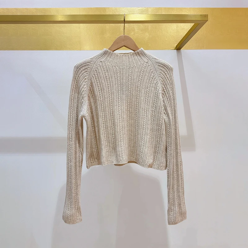 

Французский вязаный свитер, однотонный, с открытыми плечами, женский базовый свитер, осень-зима, модная маленькая партия