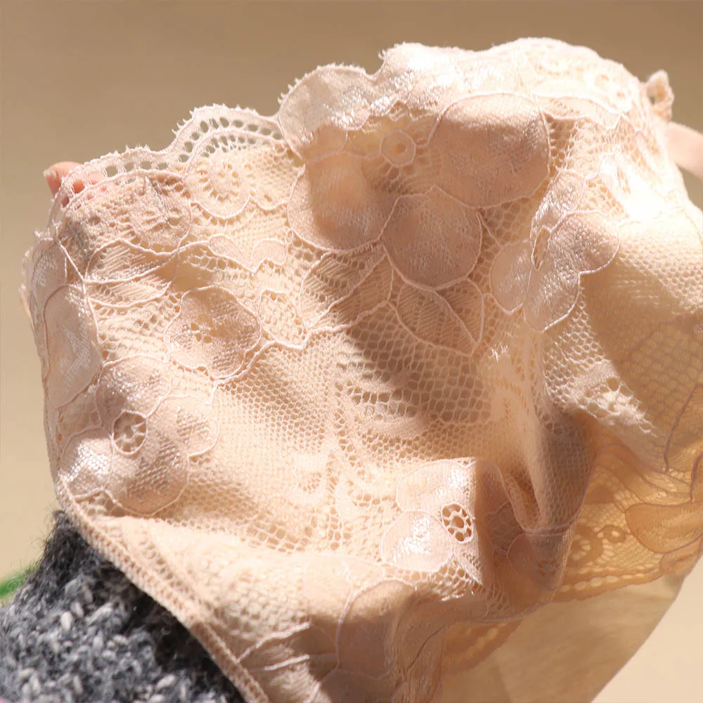 Flower Strapless Insert Wrapped Chest Double Layer Mesh Lace Anti-Glare Tube Top Chest Cover Underwear Clip-On Mock Camisole
