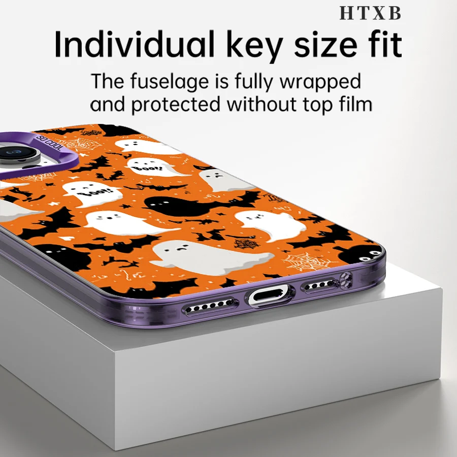 حافظة هاتف BOO Ghost بخلفية صفراء لهاتف iPhone 17 إلى 11 Pro Max Plus #5