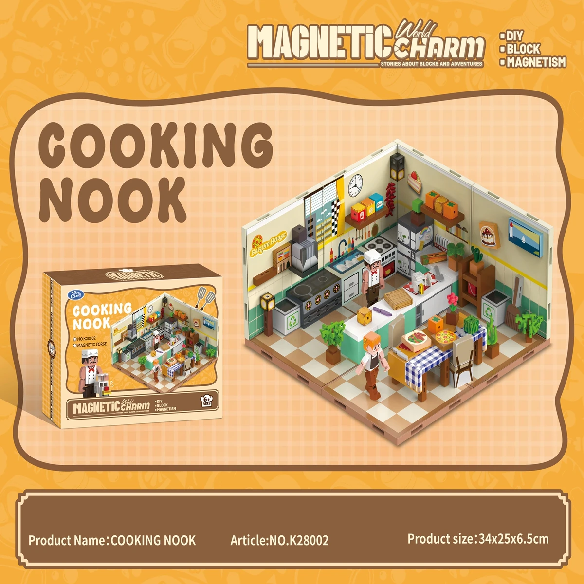 My 3D World Magnetic Building Blocks, Hunter + Cooking + Birthday Building Blocks Children's Toy Gift