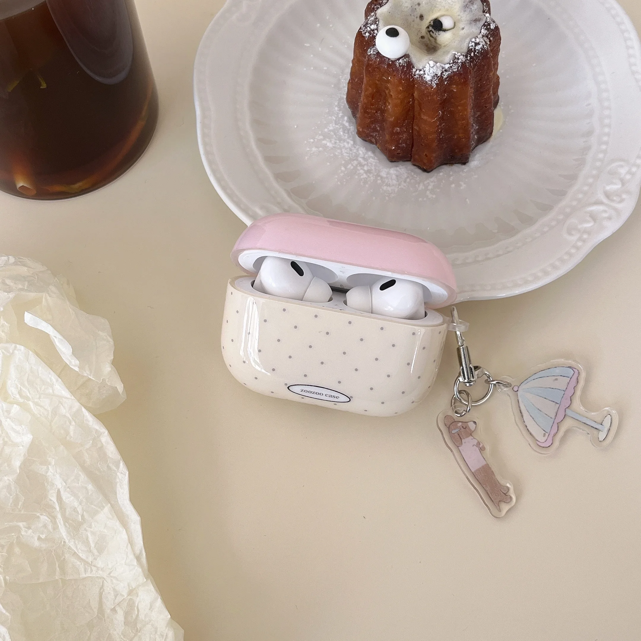 Koreanische süße Kopfhörerhülle für Airpods, Polka Dot Letter, schützend, kabellos, Bluetooth, Anti-Fall, weich, süß, neu, 1, 2, 3