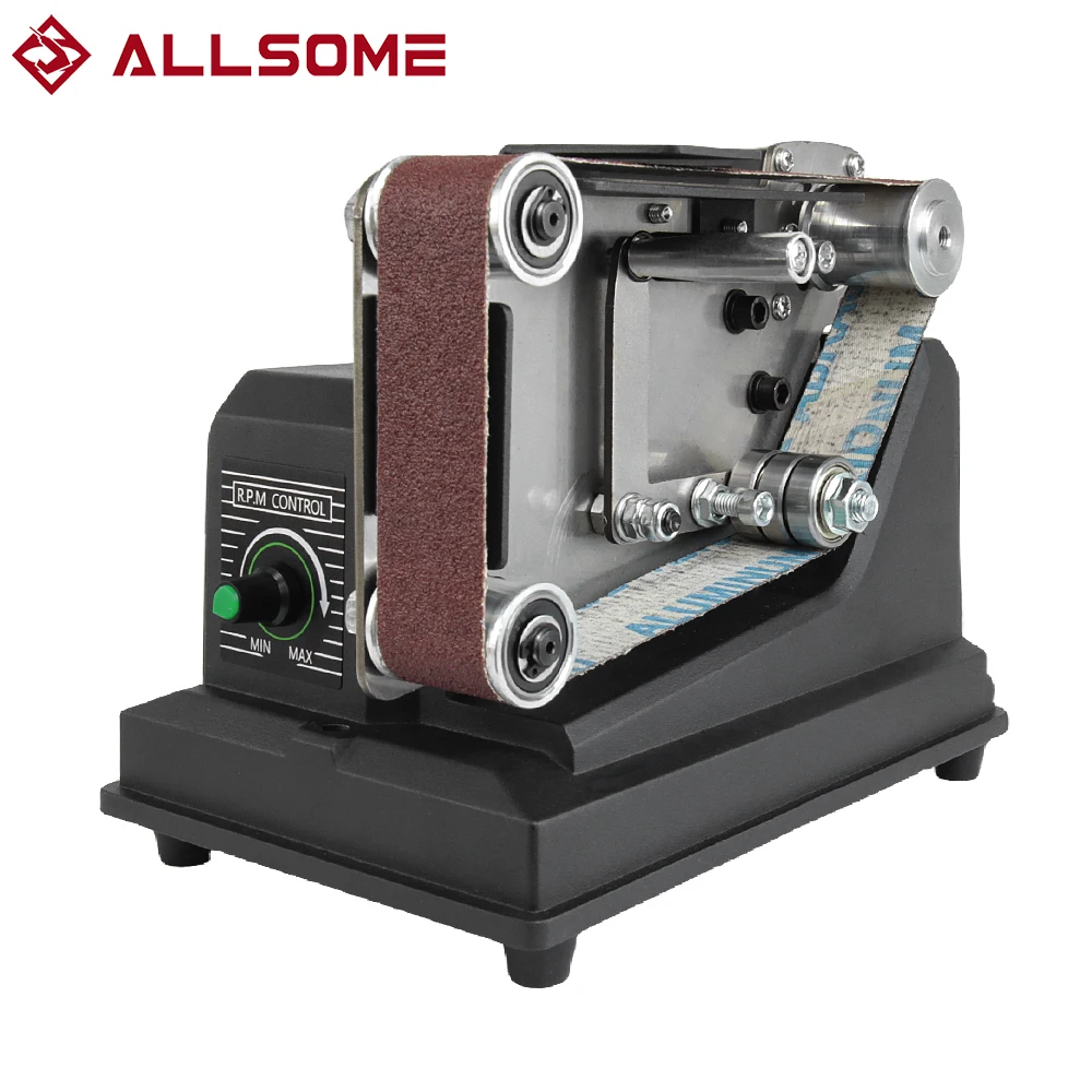 Levigatrice a nastro Allsome, levigatrice da 180 W con controllo a velocità variabile, nastri 33 * 30 mm compatibili con batteria Makita 18 V CA 220 V