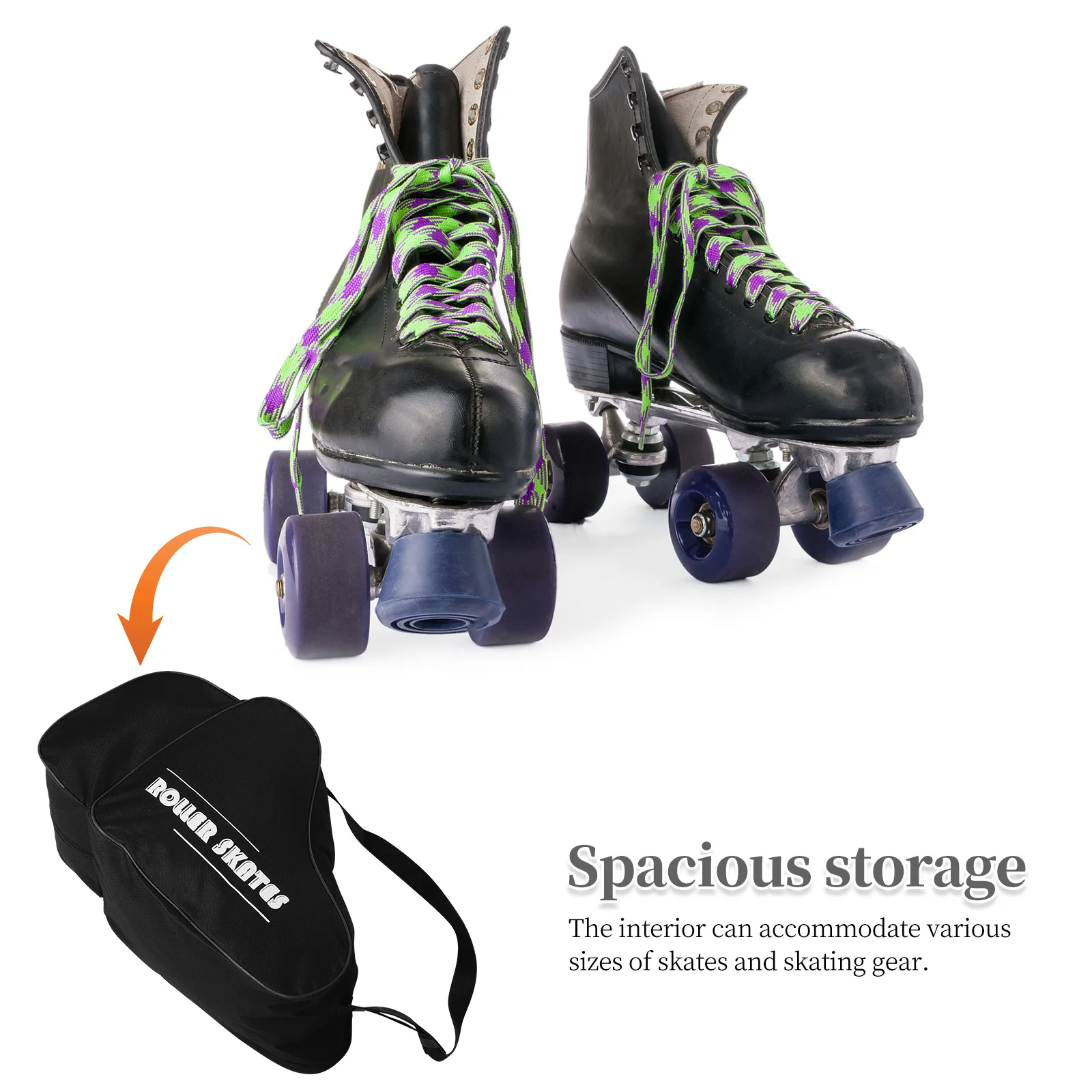 Saco de sapato de gelo rolo skate transportadora engrossado espaçoso mochila para patinação engrenagem leve malha respirável hóquei em linha