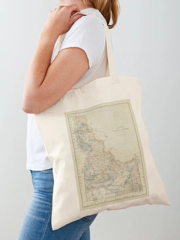 

Vintage Map of Idaho (1891) Tote Bag reusable grocery bags bag luxury women Women's handbag canvas tote bags