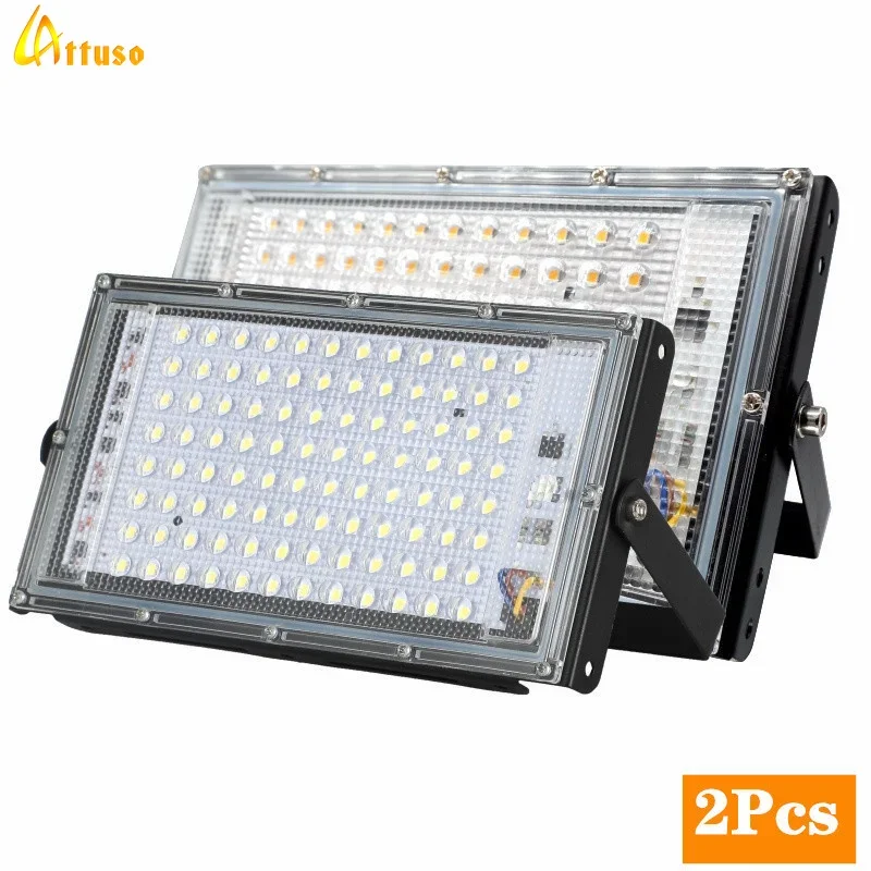 Holofote LED para iluminação de paisagem, lâmpada de rua, holofote impermeável, IP65, 50W, 100W, 220V, 230V, 240V, 2 PCs/Lot