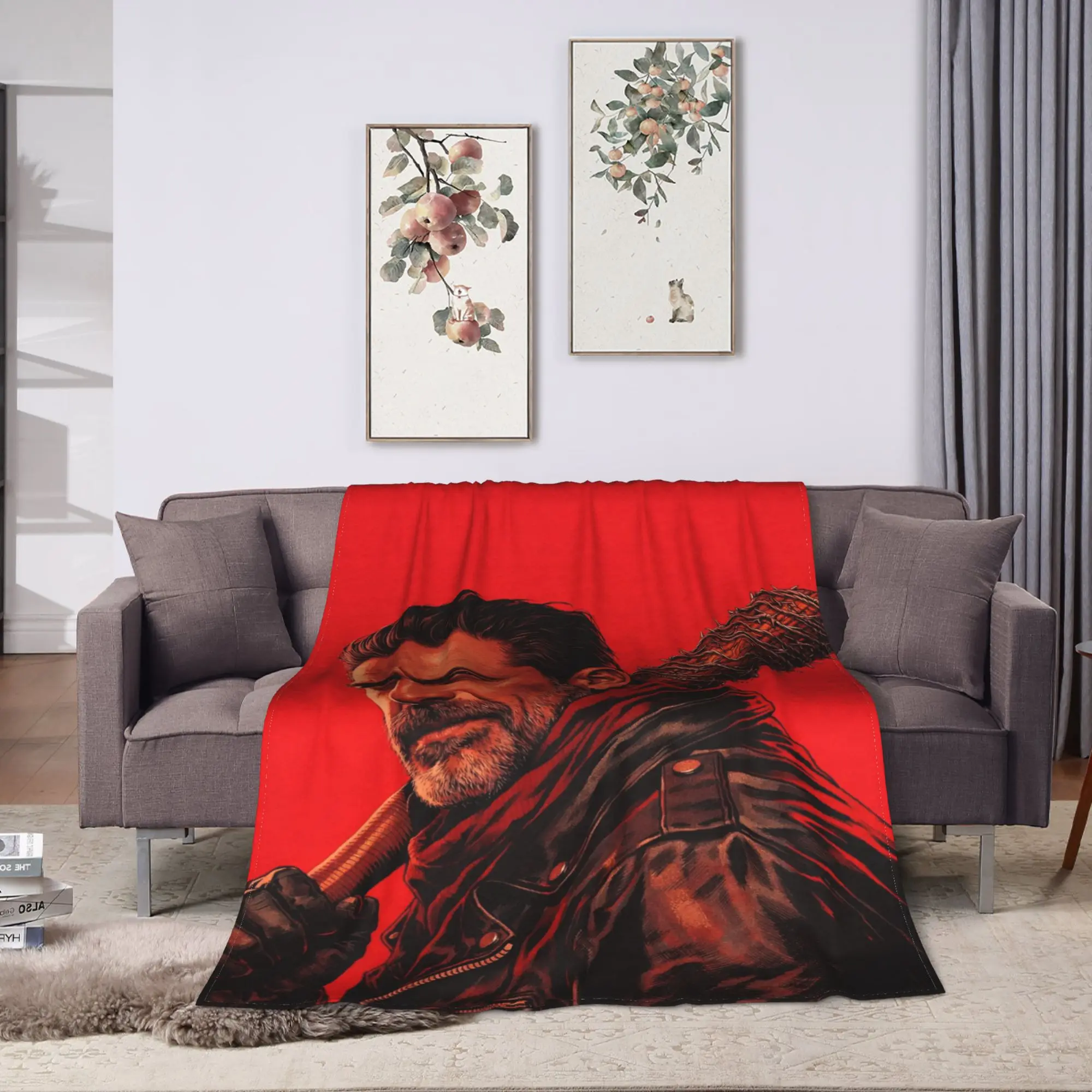 Negan Smith Blanket Girls  Flannel Throw Blanket For Chair Sofa Bed Comfortable Custom Quality Bedspread Gift