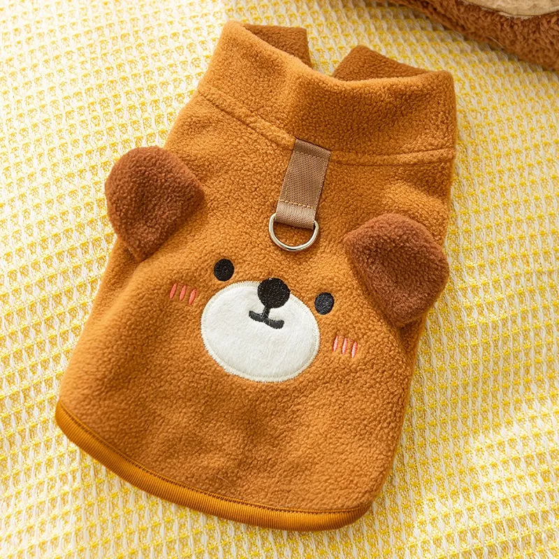 

Cute Animal Shape Pet Sweatshirt Winter Dog Clothes Teddy Can Traction Fleece Coat Thickened Warm Small Dog Pullover