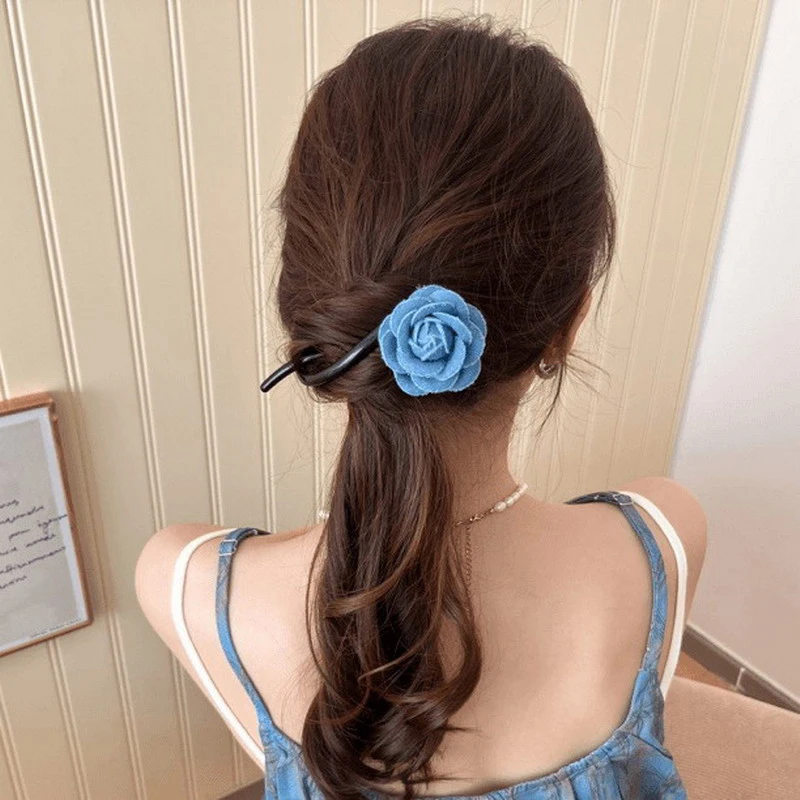 

1pc Flower Hairpin Twisted Clip Retro Hair Clip Hair Styling Tool Frog Buckle Women Hair Accessories Ponytail Clip Back Head