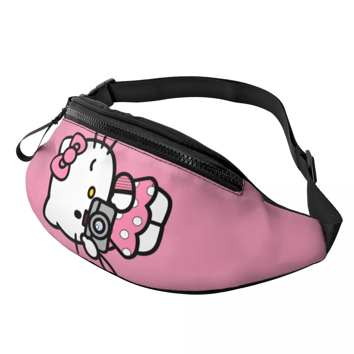 Custom Hello Kitty Fanny Pack for Women Men Cool Sanrio Crossbody Waist Bag Traveling Phone Money Pouch