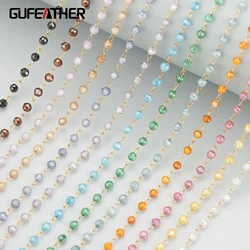 GUFEATHER C385,chain,stainless steel,nickel free,zircons,hand made,charms,diy bracelet necklace,jewelry making,1m/lot