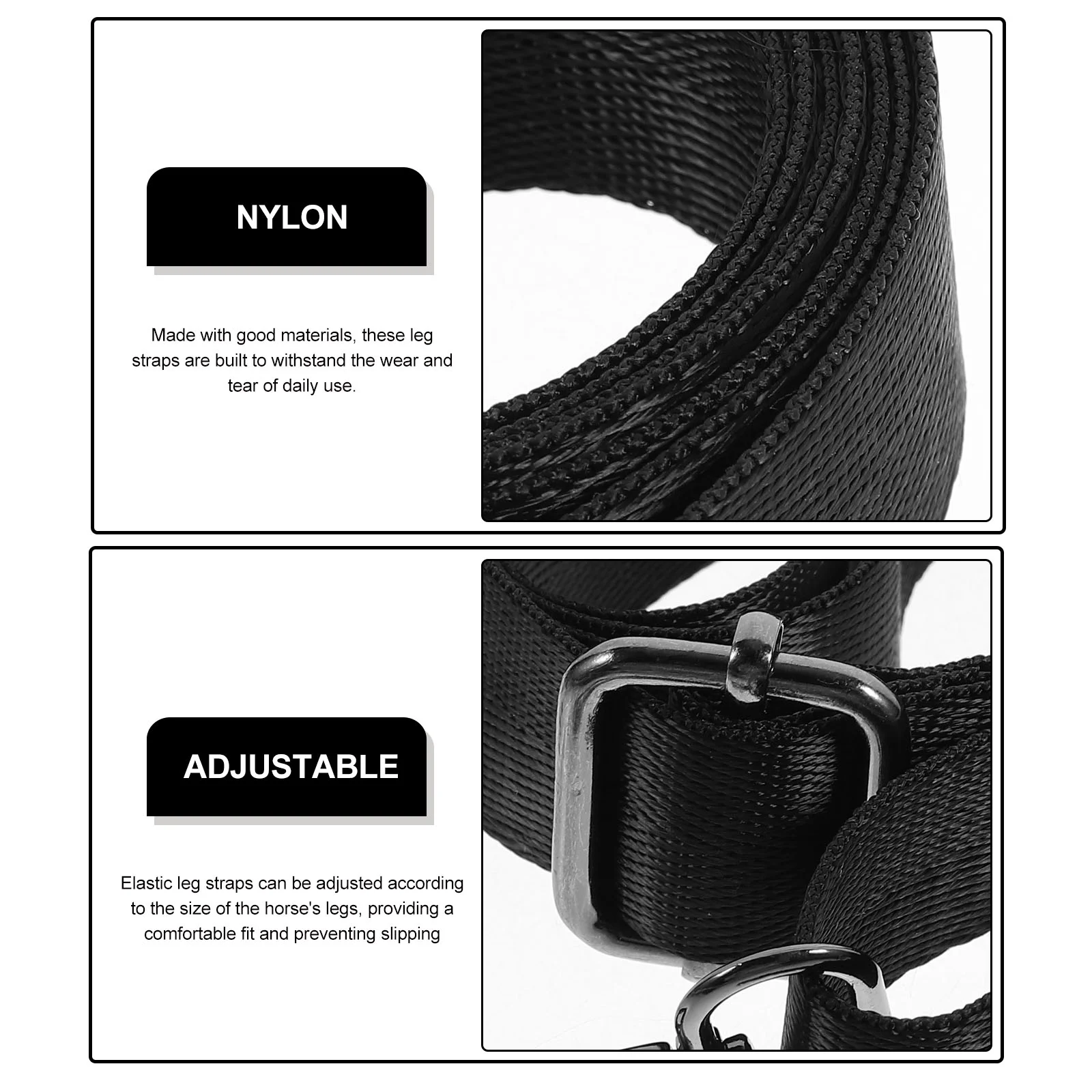 4 Pcs Adjustable Elastic Horse Blanket Leg Straps Metal Snap Buckles Comfortable Customizable Horse Blanket