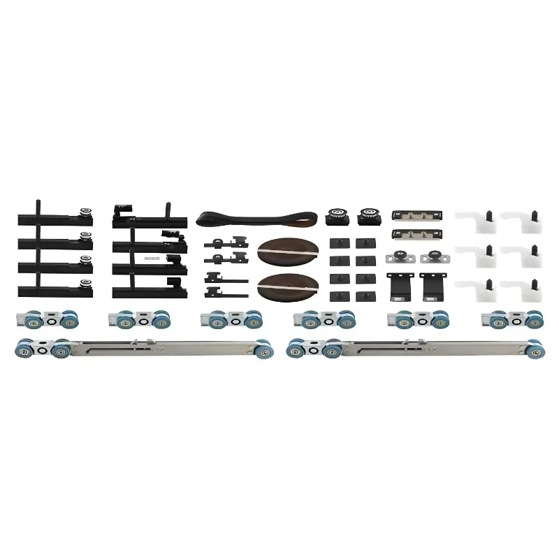 Heavy Duty Synchronous Inversion Soft Close Sliding Door Track and Roller Guidance System for 2 + 2 Door Loads 80kg