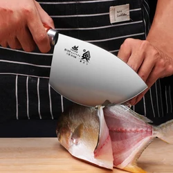 Stainless Steel Slicing Knife Commercial Fish Killing Knife for Tuna Cutting Professional Butcher Fish Scale Tool Meat Cleaver