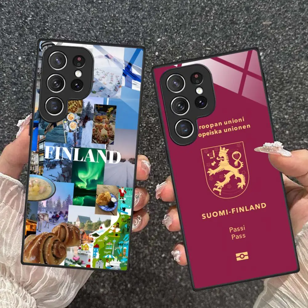 Finland Flag Phone Case for Samsung Galaxy A56 55 54 53 52 51 36 35 34 23 16 15 5G Glass Protective Cover
