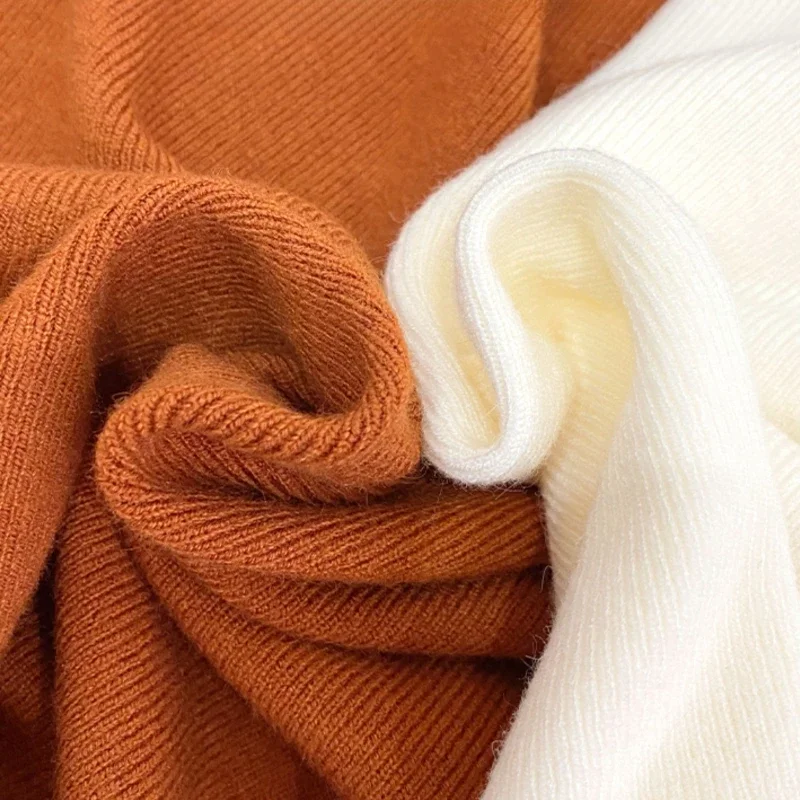 Sweter damski z golfem na wiosnę i jesień, modny, dopasowany, elastyczny, dzianinowy pulower damski, koreański, z długim rękawem, prosty top bazowy.