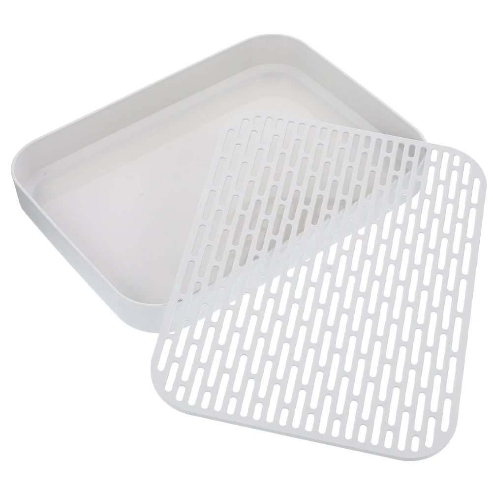 

Double Layer Kitchen Draining Tray Smooth Surface Lightweight PP Material Detachable Design Multipurpose Drip Tray for Tea Fruit